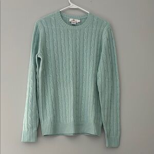 Vineyard Vines Blue Cable Knit Crew Neck Sweater